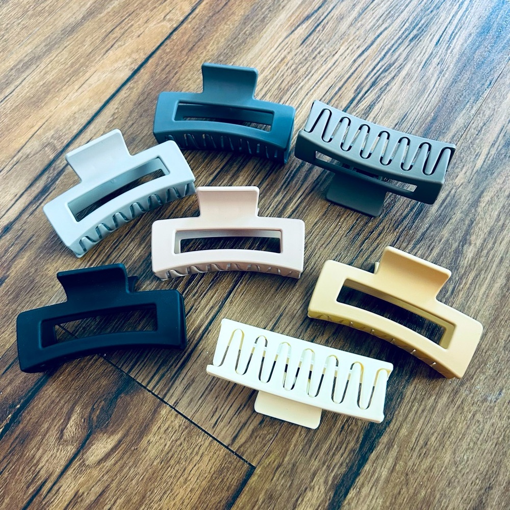 7 Large Rectangular Lababa Hair Clips- NWT - Picture 3 of 4
